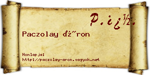Paczolay Áron névjegykártya