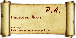 Paczolay Áron névjegykártya