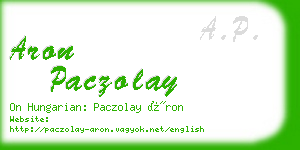 aron paczolay business card